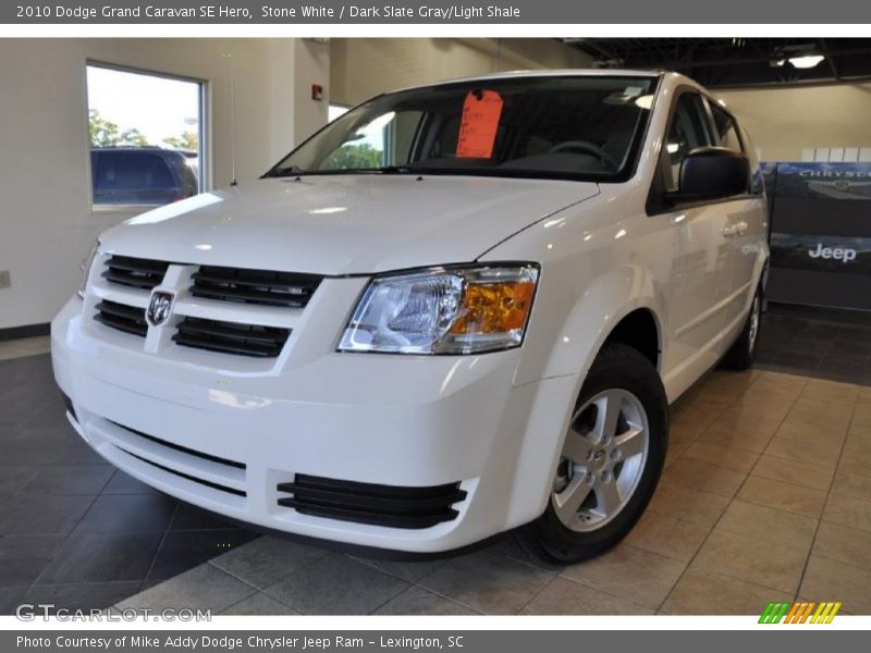 Stone White / Dark Slate Gray/Light Shale 2010 Dodge Grand Caravan SE Hero