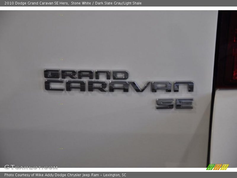 Stone White / Dark Slate Gray/Light Shale 2010 Dodge Grand Caravan SE Hero