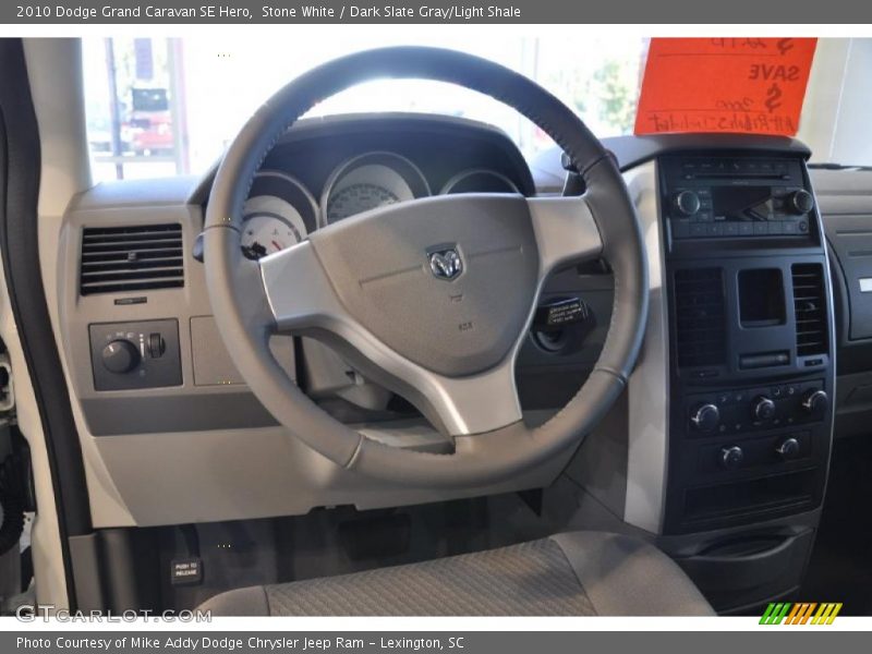 Stone White / Dark Slate Gray/Light Shale 2010 Dodge Grand Caravan SE Hero