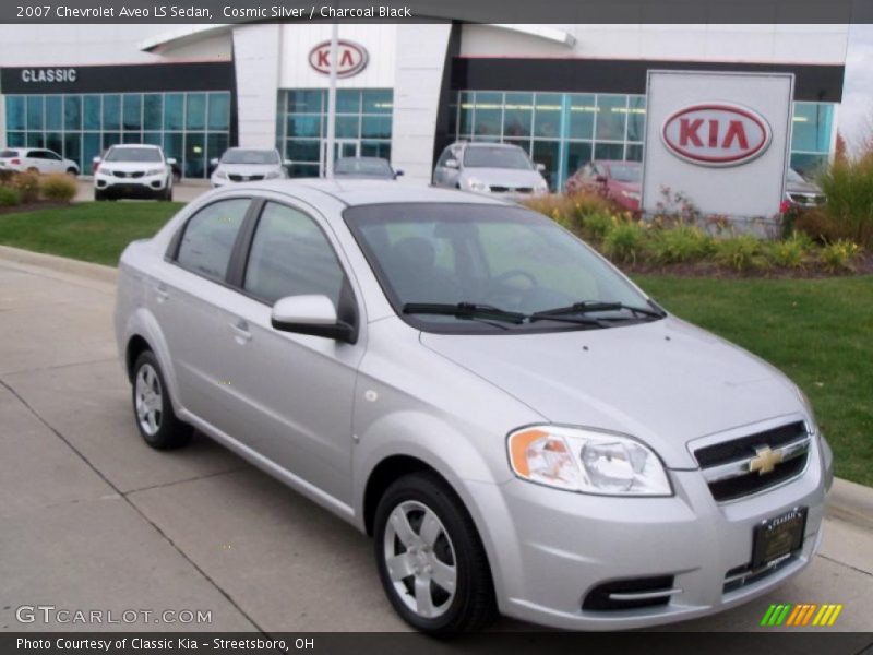 Cosmic Silver / Charcoal Black 2007 Chevrolet Aveo LS Sedan