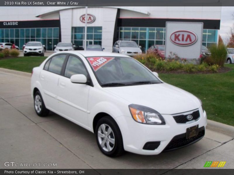 Clear White / Gray 2010 Kia Rio LX Sedan