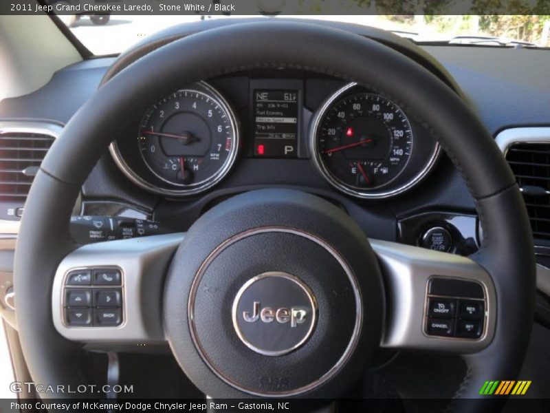 Stone White / Black 2011 Jeep Grand Cherokee Laredo