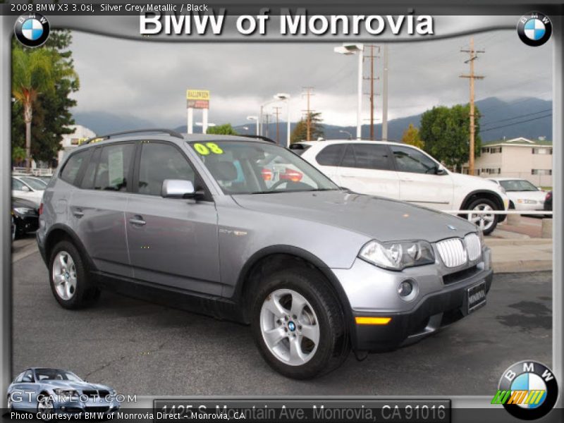 Silver Grey Metallic / Black 2008 BMW X3 3.0si