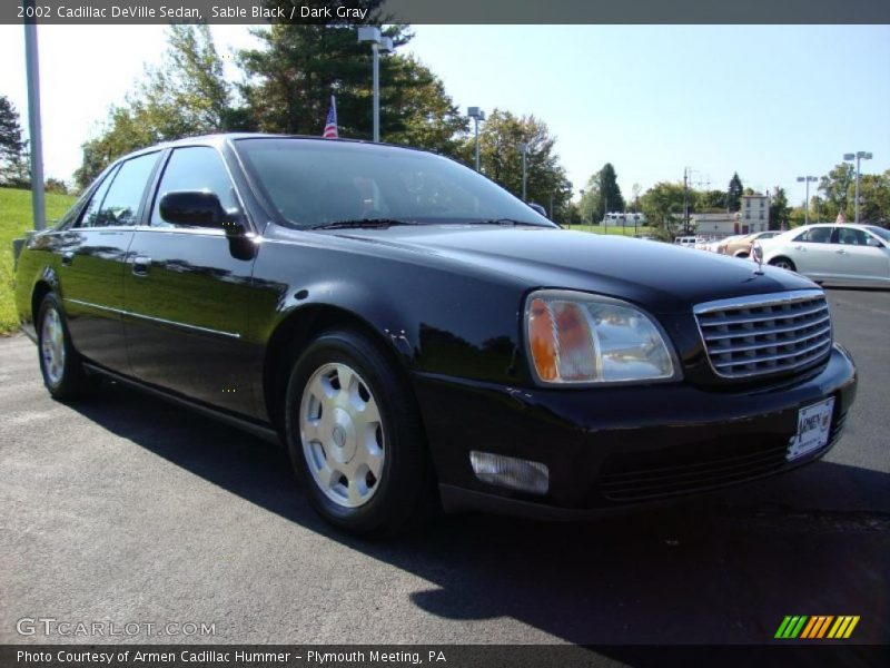 Sable Black / Dark Gray 2002 Cadillac DeVille Sedan