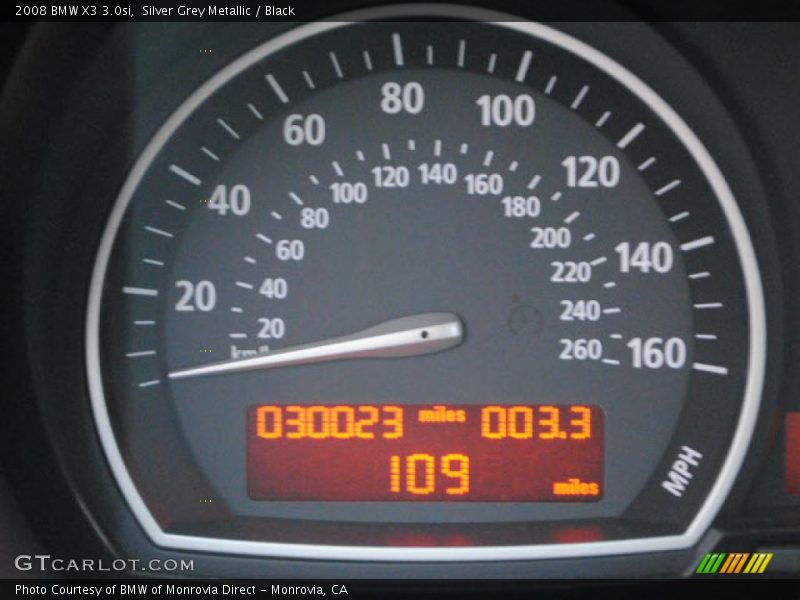 Silver Grey Metallic / Black 2008 BMW X3 3.0si