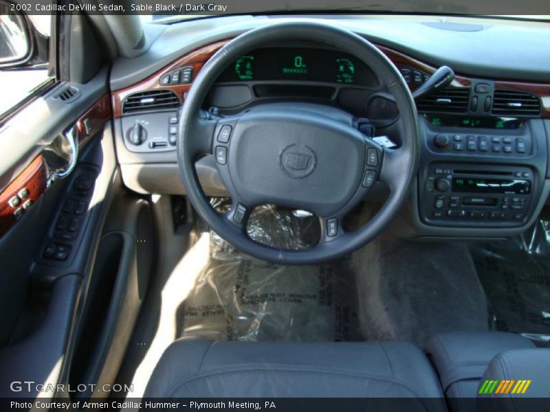 Sable Black / Dark Gray 2002 Cadillac DeVille Sedan