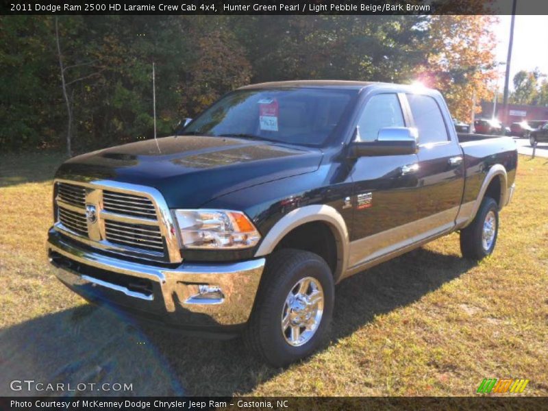 Hunter Green Pearl / Light Pebble Beige/Bark Brown 2011 Dodge Ram 2500 HD Laramie Crew Cab 4x4