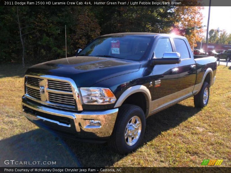 Hunter Green Pearl / Light Pebble Beige/Bark Brown 2011 Dodge Ram 2500 HD Laramie Crew Cab 4x4