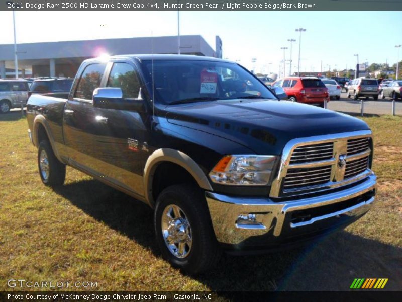 Hunter Green Pearl / Light Pebble Beige/Bark Brown 2011 Dodge Ram 2500 HD Laramie Crew Cab 4x4