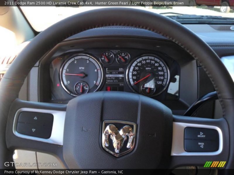 Hunter Green Pearl / Light Pebble Beige/Bark Brown 2011 Dodge Ram 2500 HD Laramie Crew Cab 4x4