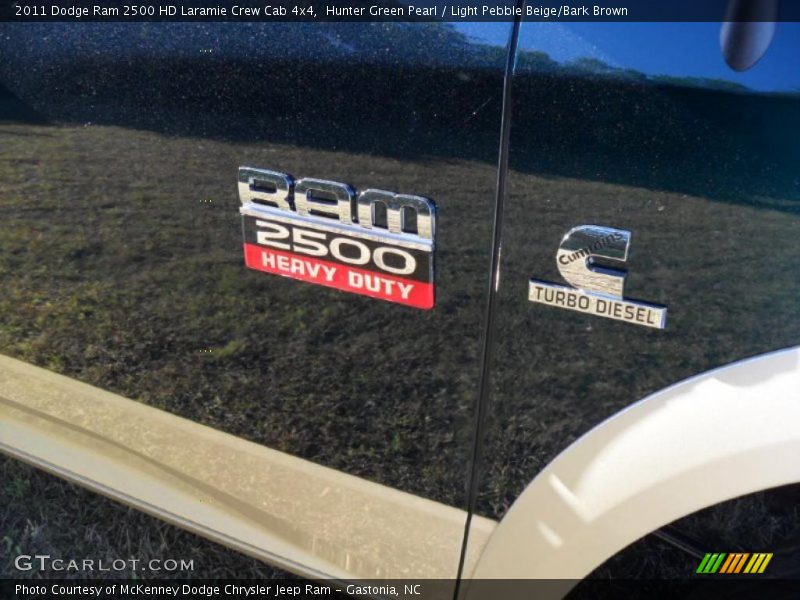 Hunter Green Pearl / Light Pebble Beige/Bark Brown 2011 Dodge Ram 2500 HD Laramie Crew Cab 4x4