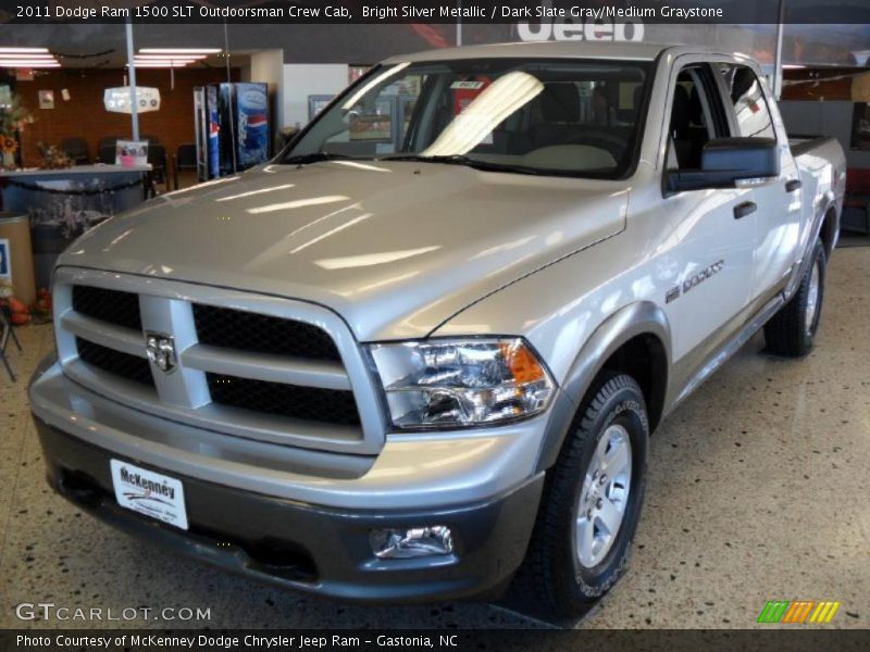Bright Silver Metallic / Dark Slate Gray/Medium Graystone 2011 Dodge Ram 1500 SLT Outdoorsman Crew Cab