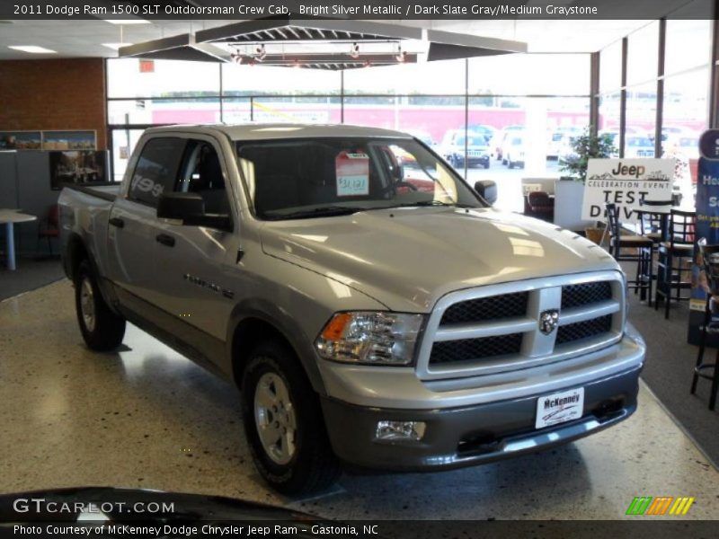 Bright Silver Metallic / Dark Slate Gray/Medium Graystone 2011 Dodge Ram 1500 SLT Outdoorsman Crew Cab