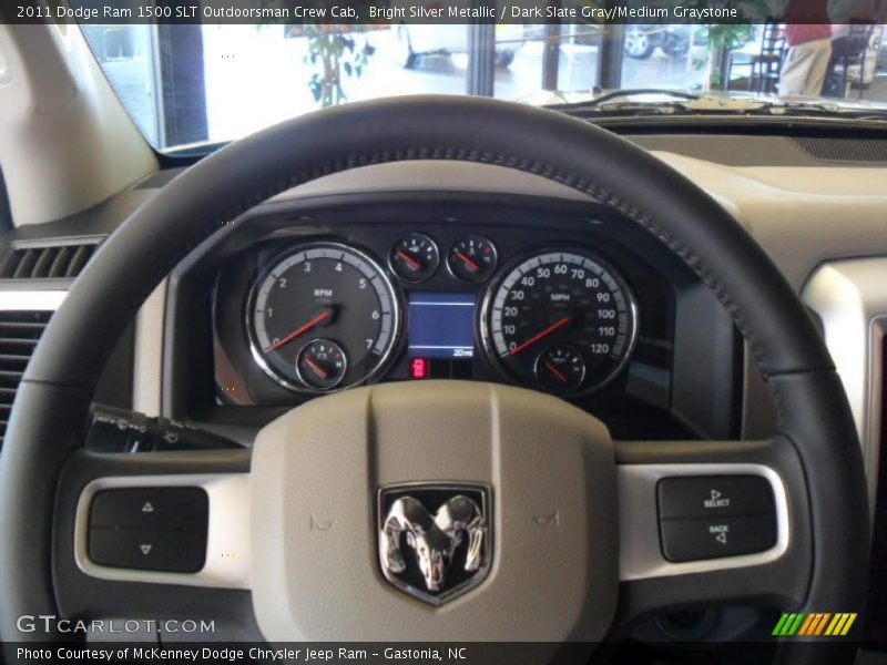 Bright Silver Metallic / Dark Slate Gray/Medium Graystone 2011 Dodge Ram 1500 SLT Outdoorsman Crew Cab
