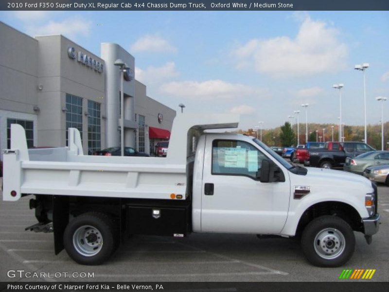 Oxford White / Medium Stone 2010 Ford F350 Super Duty XL Regular Cab 4x4 Chassis Dump Truck