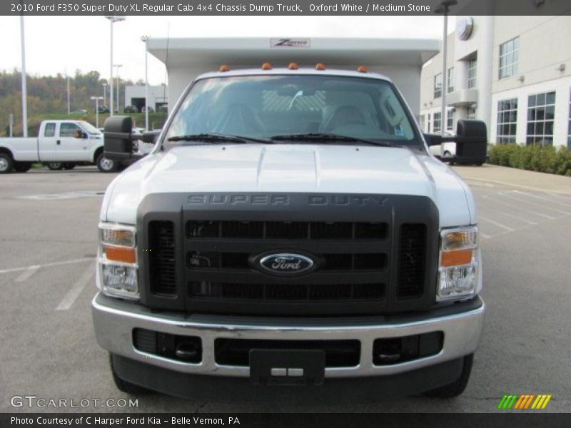 Oxford White / Medium Stone 2010 Ford F350 Super Duty XL Regular Cab 4x4 Chassis Dump Truck