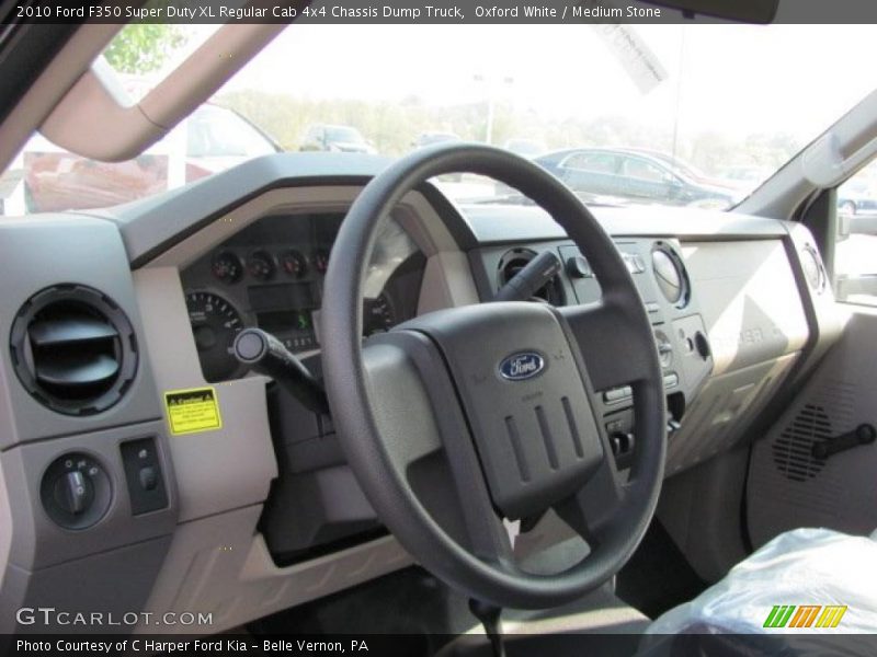  2010 F350 Super Duty XL Regular Cab 4x4 Chassis Dump Truck Medium Stone Interior