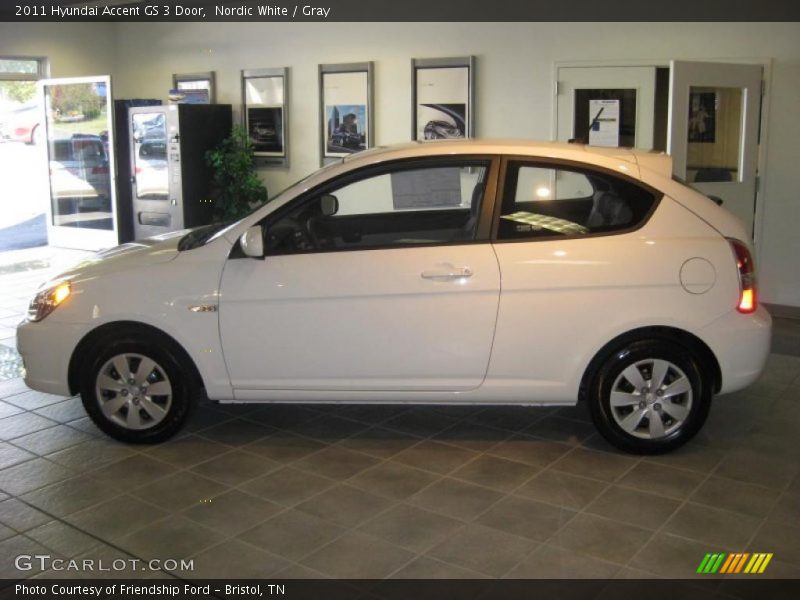 Nordic White / Gray 2011 Hyundai Accent GS 3 Door