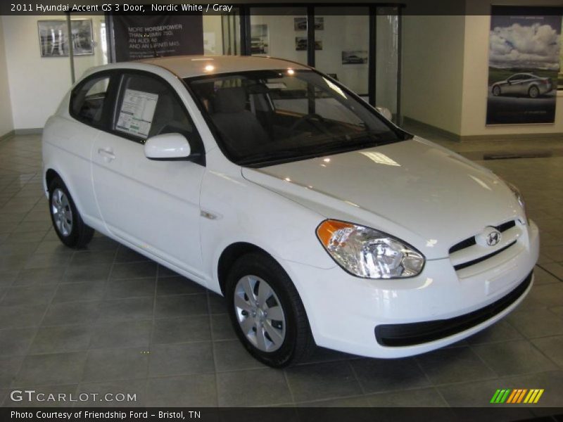 Nordic White / Gray 2011 Hyundai Accent GS 3 Door