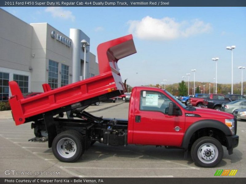 Vermillion Red / Steel 2011 Ford F450 Super Duty XL Regular Cab 4x4 Dually Dump Truck