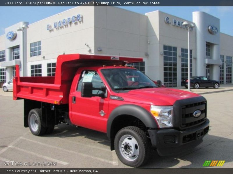 Vermillion Red / Steel 2011 Ford F450 Super Duty XL Regular Cab 4x4 Dually Dump Truck