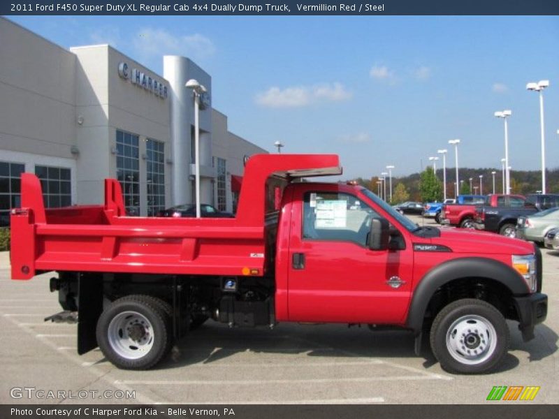 Vermillion Red / Steel 2011 Ford F450 Super Duty XL Regular Cab 4x4 Dually Dump Truck