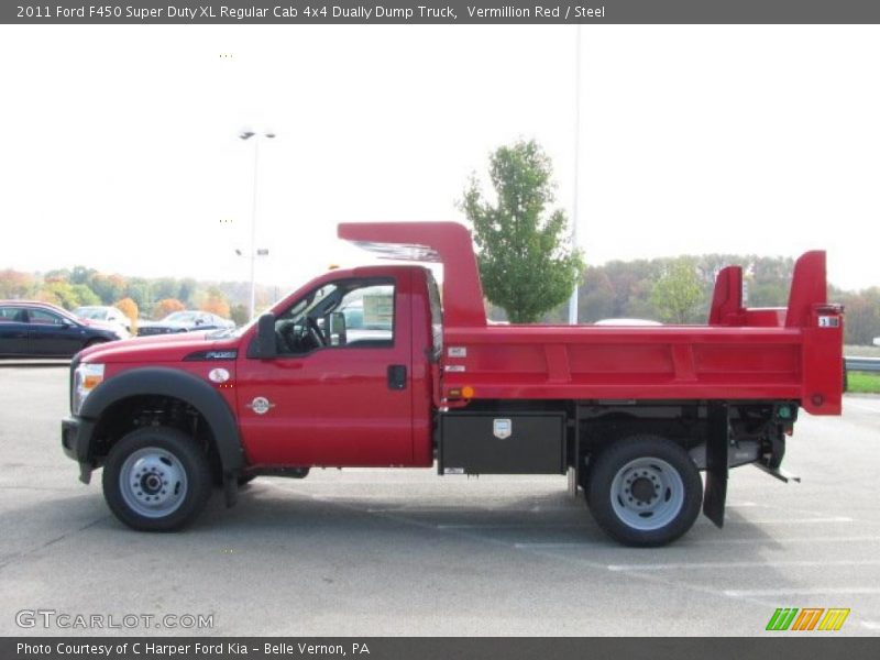  2011 F450 Super Duty XL Regular Cab 4x4 Dually Dump Truck Vermillion Red