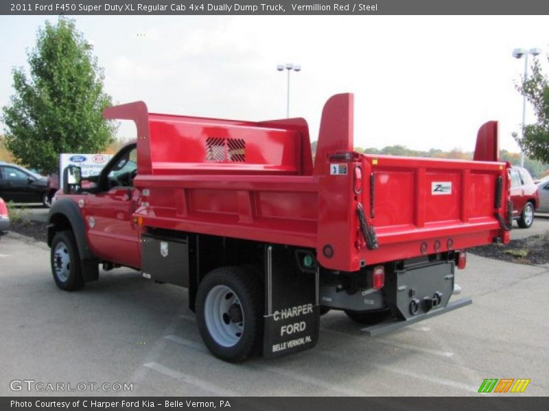  2011 F450 Super Duty XL Regular Cab 4x4 Dually Dump Truck Vermillion Red