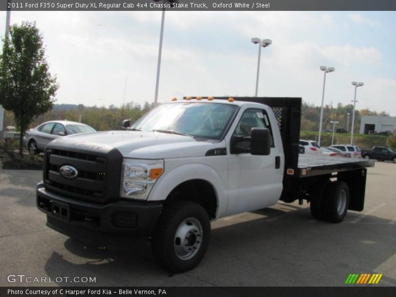Oxford White / Steel 2011 Ford F350 Super Duty XL Regular Cab 4x4 Chassis Stake Truck