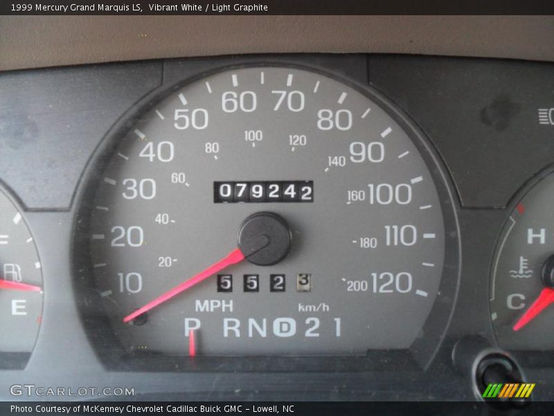 Vibrant White / Light Graphite 1999 Mercury Grand Marquis LS