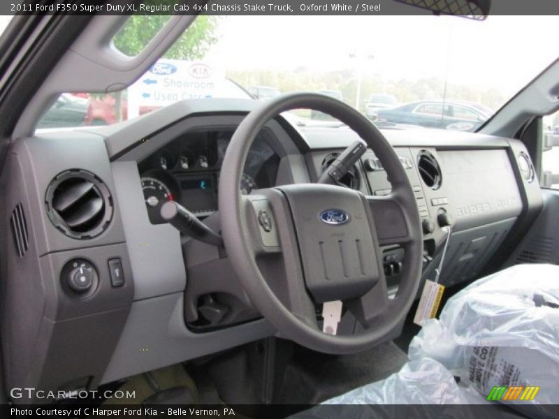 Oxford White / Steel 2011 Ford F350 Super Duty XL Regular Cab 4x4 Chassis Stake Truck