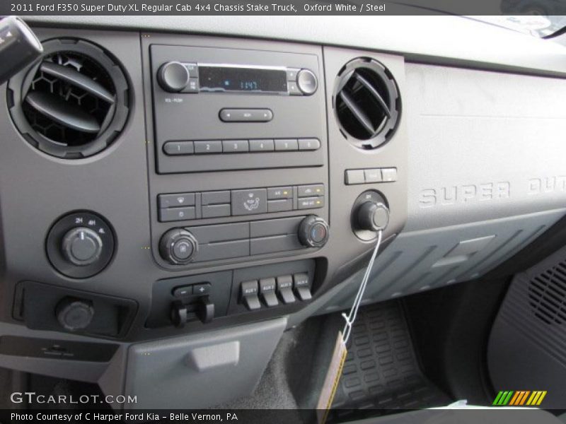 Oxford White / Steel 2011 Ford F350 Super Duty XL Regular Cab 4x4 Chassis Stake Truck
