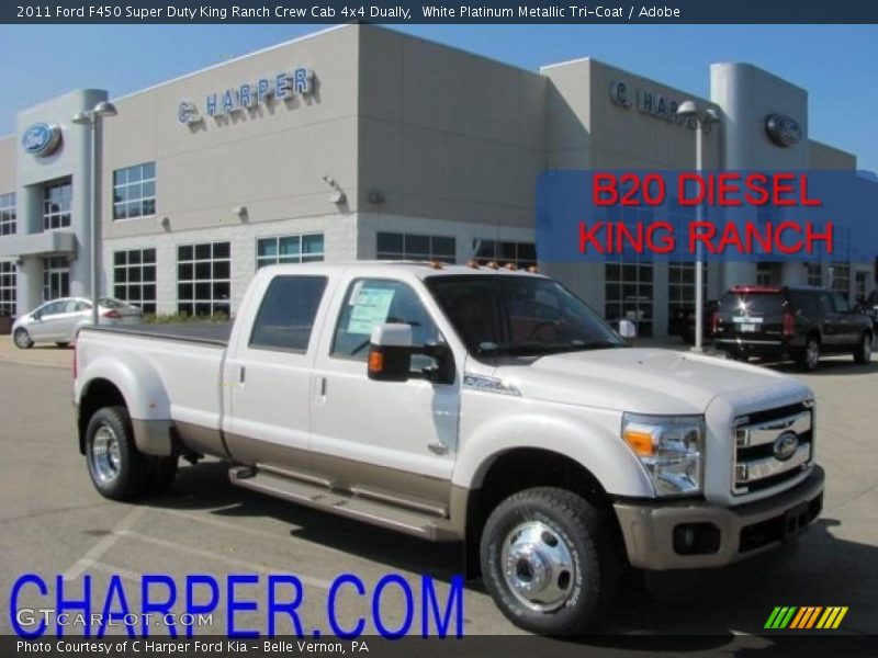 White Platinum Metallic Tri-Coat / Adobe 2011 Ford F450 Super Duty King Ranch Crew Cab 4x4 Dually