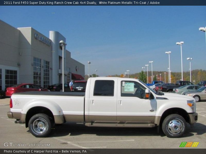 White Platinum Metallic Tri-Coat / Adobe 2011 Ford F450 Super Duty King Ranch Crew Cab 4x4 Dually