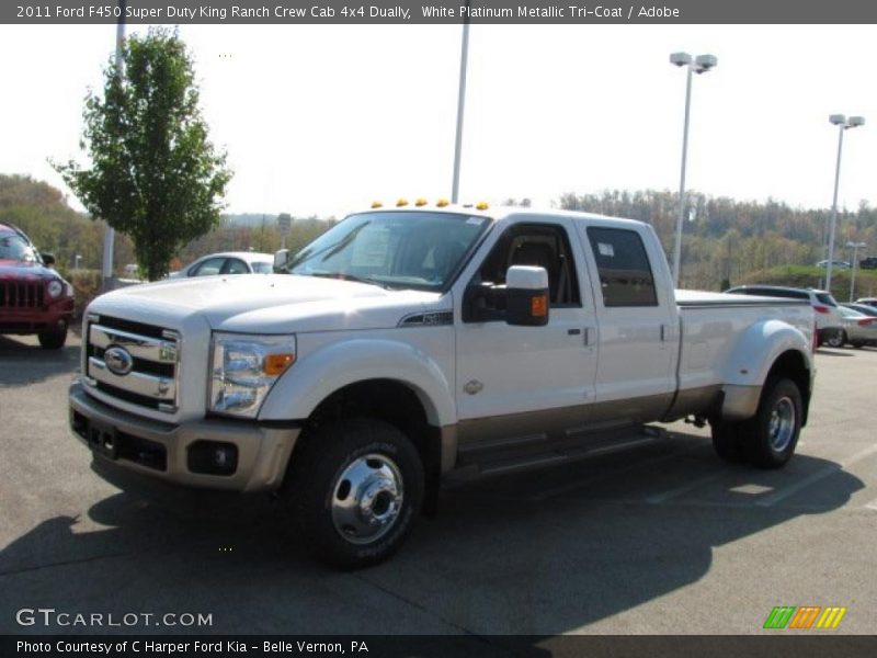 White Platinum Metallic Tri-Coat / Adobe 2011 Ford F450 Super Duty King Ranch Crew Cab 4x4 Dually
