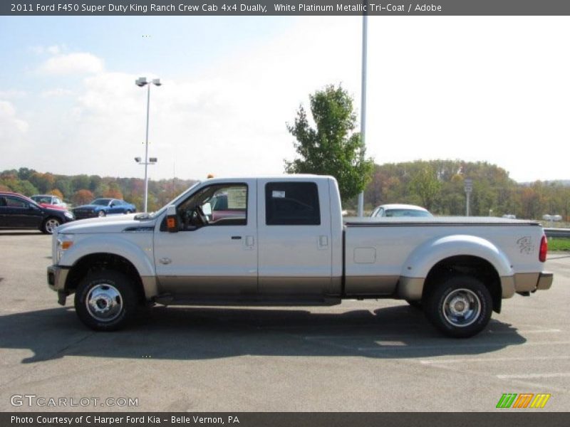White Platinum Metallic Tri-Coat / Adobe 2011 Ford F450 Super Duty King Ranch Crew Cab 4x4 Dually