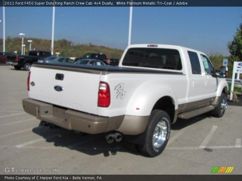 White Platinum Metallic Tri-Coat / Adobe 2011 Ford F450 Super Duty King Ranch Crew Cab 4x4 Dually