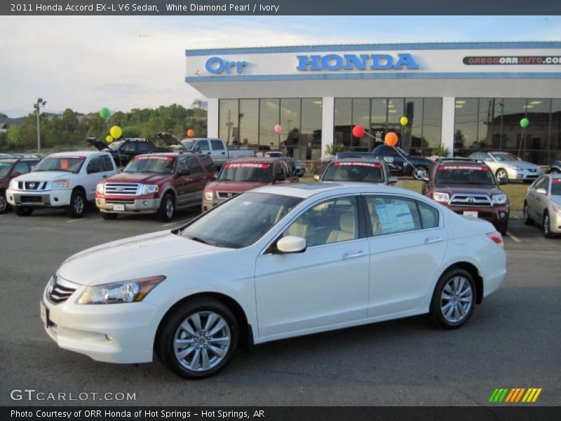 White Diamond Pearl / Ivory 2011 Honda Accord EX-L V6 Sedan