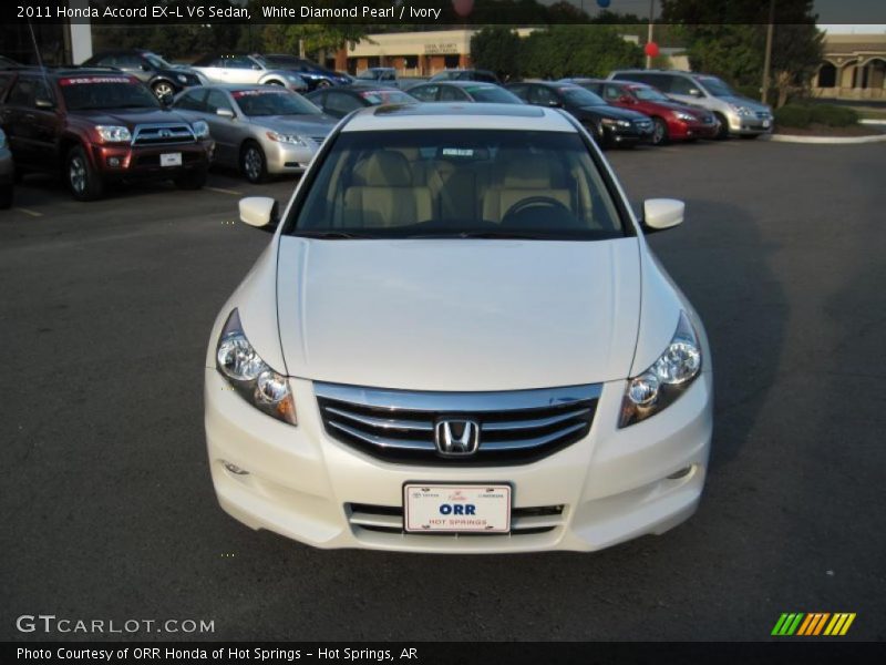 White Diamond Pearl / Ivory 2011 Honda Accord EX-L V6 Sedan