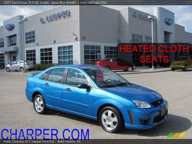Aqua Blue Metallic / Charcoal/Light Flint 2007 Ford Focus ZX4 SES Sedan