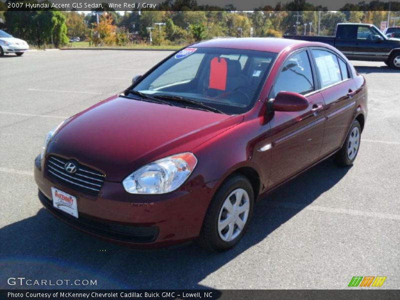 Wine Red / Gray 2007 Hyundai Accent GLS Sedan