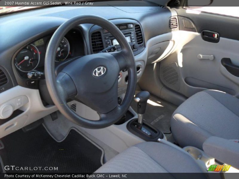 Wine Red / Gray 2007 Hyundai Accent GLS Sedan