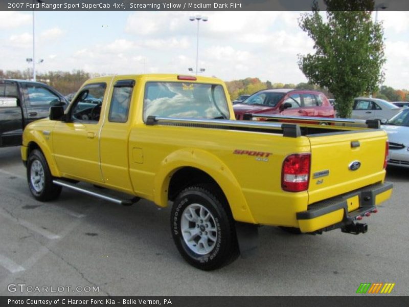 Screaming Yellow / Medium Dark Flint 2007 Ford Ranger Sport SuperCab 4x4