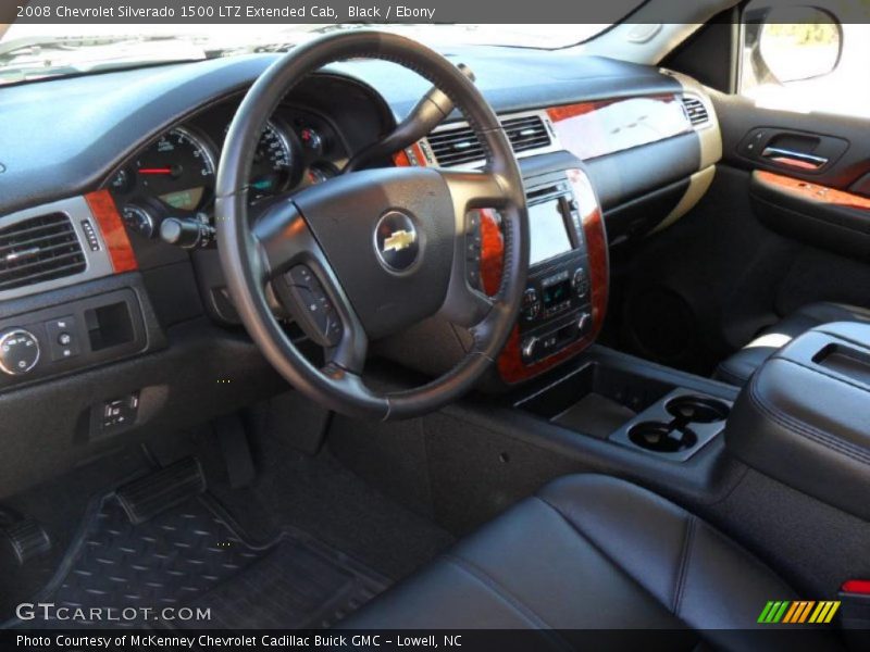 Ebony Interior - 2008 Silverado 1500 LTZ Extended Cab 