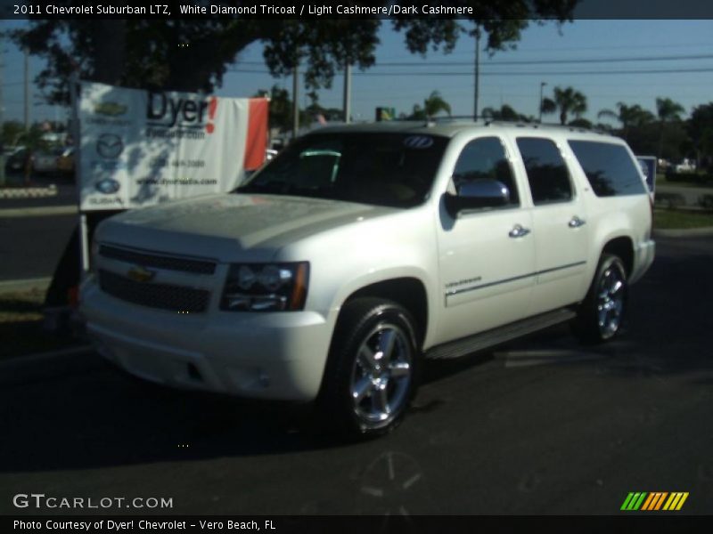 White Diamond Tricoat / Light Cashmere/Dark Cashmere 2011 Chevrolet Suburban LTZ