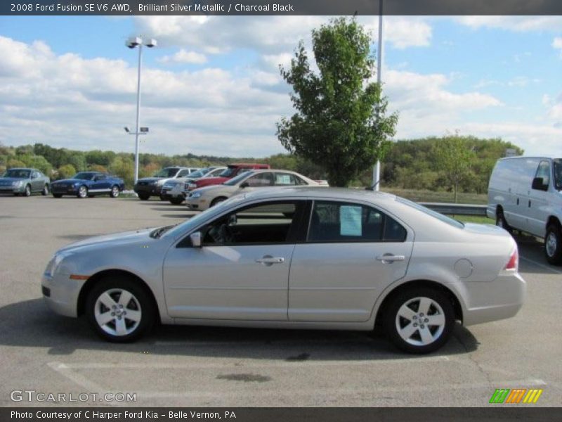 Brilliant Silver Metallic / Charcoal Black 2008 Ford Fusion SE V6 AWD