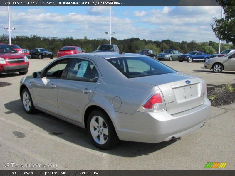 Brilliant Silver Metallic / Charcoal Black 2008 Ford Fusion SE V6 AWD