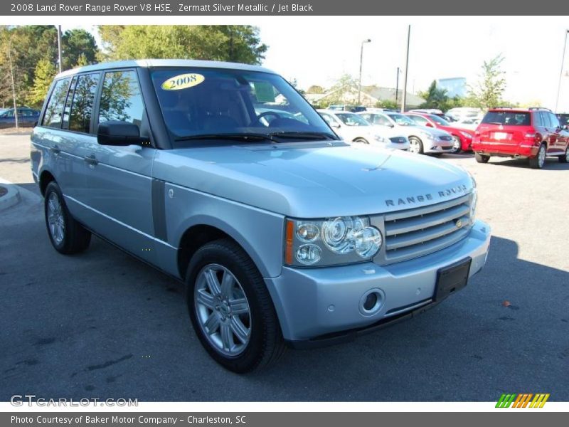 Zermatt Silver Metallic / Jet Black 2008 Land Rover Range Rover V8 HSE