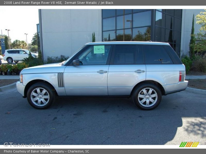 Zermatt Silver Metallic / Jet Black 2008 Land Rover Range Rover V8 HSE