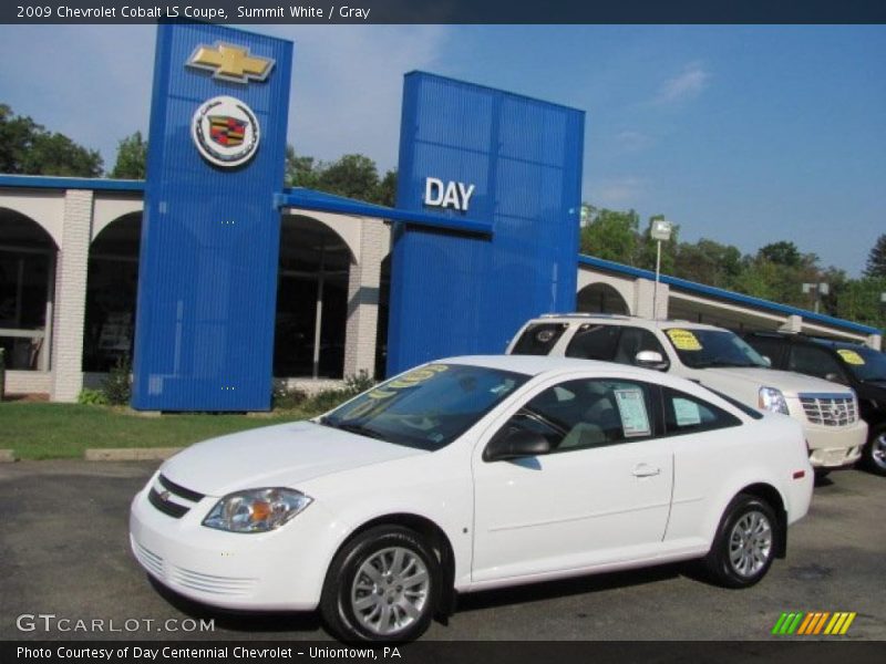 Summit White / Gray 2009 Chevrolet Cobalt LS Coupe